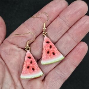 NIP Watermelon Slice Dangle Earrings
